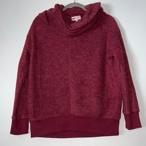 Large Poof Red Cowl Neck Sweatshirt